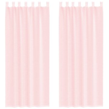 Vidaxl Voile zavese z rod žepi 2 kosa svetlo roza