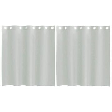 Vidaxl Voile zavese z vponkami 2 kosa svetlo siva 140x140 cm