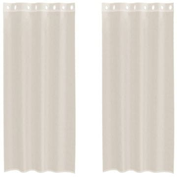 Vidaxl Voile zavese z vponkami 2 kosa kremna 140x245 cm