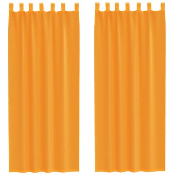 Vidaxl Voile zavese z zanke 2 kosa oranžna 140x260 cm
