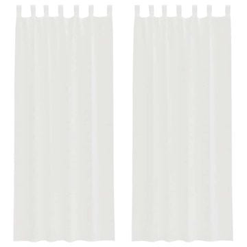 Vidaxl Voile zavese z zankami 2 kosa Bela 140x260 cm