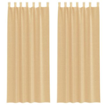 Vidaxl Voile zavese z zankami 2 kosa Sand 140x260 cm