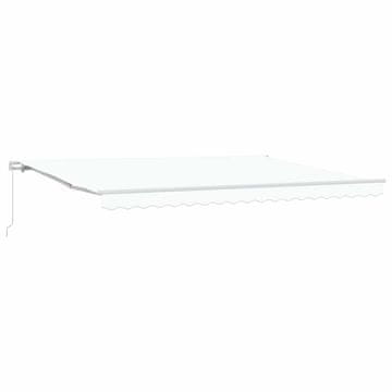 Vidaxl Vlečna tenda Bela 450 x 350 x 165 cm Poliester in aluminij