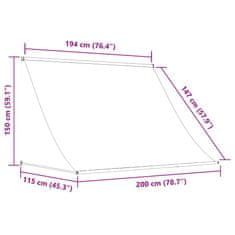 Vidaxl Zložljiva tenda 200x150 cm krem