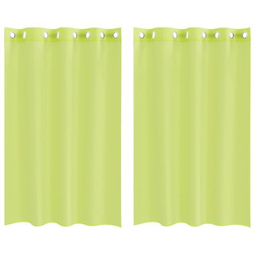 Vidaxl Voile zavese z vponkami 2 kosa jabolčno zelene barve 140x175 cm