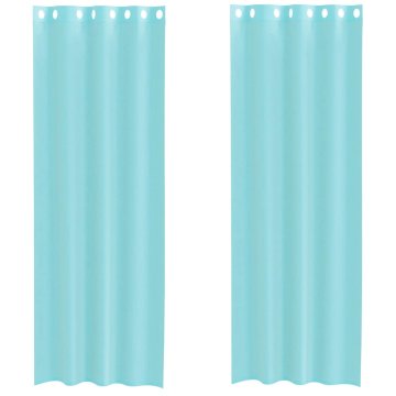 Vidaxl Voile zavese z vponkami 2 kosa turkizna