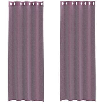 Vidaxl Voile zavese z vponkami 2 kosa vijolična 140x300 cm