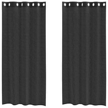 Vidaxl Voile zavese z vponkami 2 kosa črna 140x245 cm