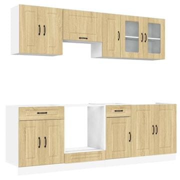 Vidaxl 8 kosov kuhinjska omarica Kalmar sonoma hrast inženirski les