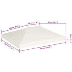 Vidaxl Streha za paviljon 310 g/m² 4x3 m kremno bela