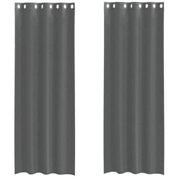 Vidaxl Voile zavese z vponkami 2 kosa temno siva 140x300 cm