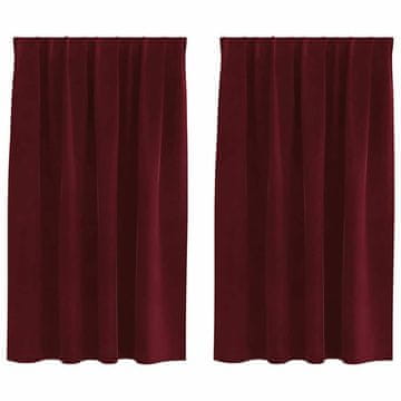 Vidaxl Zatemnitvene zavese 2 pcs Vinorodna rdeča 140 x 140 cm Žamet