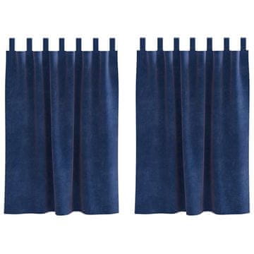 Vidaxl Zatemnitvene zavese 2 pcs Temno modra 140 x 140 cm Žamet