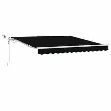 Vidaxl Tkanina za senčnik Črna 350 x 250 cm Poliester