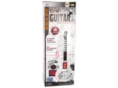 Lean-toys Otroška električna kitara z mikrofonom in ojačevalnikom, bela