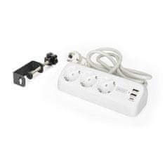 Digitus razdelilec 3x250V 2xUSB TipA TipC 1,5m namizni bel DA-70626