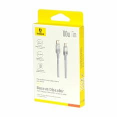 BASEUS kabel USB C-C 1m 100W 20V 5A Discolor pleten siv E0420702
