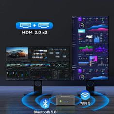 GMKtec računalnik mini PC G3S Intel N95 16GB RAM 512GB SSD črn NucBox