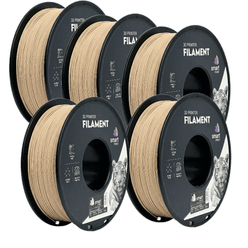 Smart Print 5x PLA Les Črni Oreh Filament 1.75 mm - Smart Print Biološko Razgradljiv PLA (1kg Kolut)