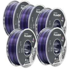 Smart Print 5x Silk PLA Dvojna Barva črna vijolična filament 1.75mm - Smart Print Sijajni Filament za 3D Tisk (1kg Kolut)