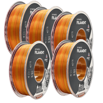 Smart Print 5x Silk PLA Dvojna Barva rdeča zlata filament 1.75mm - Smart Print Sijajni Filament za 3D Tisk (1kg Kolut)