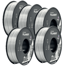 Smart Print 5x Silk PLA srebrna Filament 1.75mm - Smart Print Sijajni Filament za 3D Tisk (1kg Kolut)