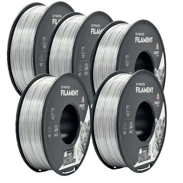 Smart Print 5x Silk PLA srebrna Filament 1.75mm - Smart Print Sijajni Filament za 3D Tisk (1kg Kolut)