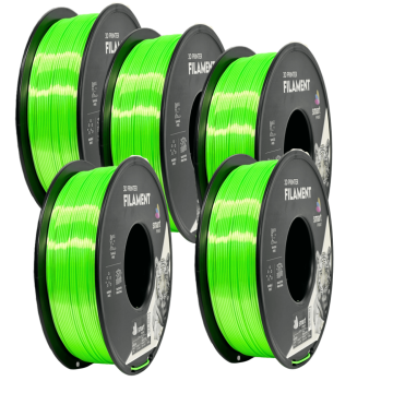 Smart Print 5x Silk PLA zelena Filament 1.75mm - Smart Print Sijajni Filament za 3D Tisk (1kg Kolut)