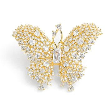 Troli Bleščeča broška z metuljem v zlati barvi