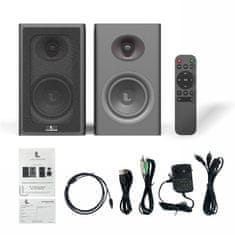 Manta Laudberg XS1B 2.0 Bluetooth računalniški zvočniki, črni, 80 W, daljinski upravljalnik, HDMI, ARC, USB, DAC
