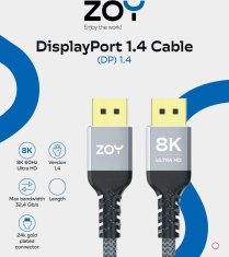 Zoy Kabel DisplayPort - DisplayPort 3m siv (ZCD3)