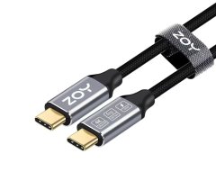 Zoy Kabel USB-C na USB-C 2 m Črno-srebrn (ZCCC2)