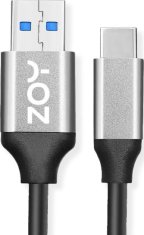 Zoy Kabel USB USB-A - USB-C 2 m Črno-srebrn (ZCAC2)