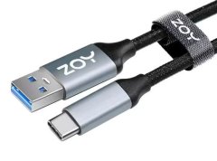 Zoy Kabel USB USB-A - USB-C 2 m Črno-srebrn (ZCAC2)