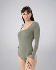 LEAFLETIC Ženski dolg Rokav Bodysuit z Gumbi, L
