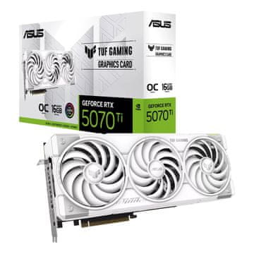 ASUS TUF Gaming GeForce RTX 5070 Ti White OC Edition grafična kartica, 16GB GDDR7 (90YV0MD3-M0NA00)