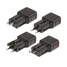 Mobile-origin PW25 potovalni adapter, EU/US/UK/AU, 35 W, črn