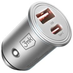 3MK Hitri avtomobilski polnilnik, 2 vrata - PD QC PPS USB-C USB-A - 3mk Hyper Car Charger 30W