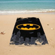 sarcia.eu Batman Hitro sušeča plažna brisača, kopalna brisača, 100% bombaž, 70x140 cm OEKO-TEX