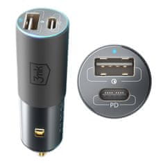 3MK Hiter LED avtomobilski polnilnik, 2 vrata - PD QC PPS USB-C USB-A - 3mk Hyper Car Charger 100W