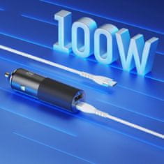 3MK Hiter LED avtomobilski polnilnik, 2 vrata - PD QC PPS USB-C USB-A - 3mk Hyper Car Charger 100W