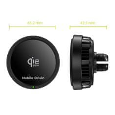 Mobile-origin CA24 polnilec za avto, 25 W, MagSafe, Qi2, črn