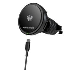 Mobile-origin CA24 polnilec za avto, 25 W, MagSafe, Qi2, črn