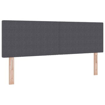Vidaxl LED glava postelje Temno siva 160 cm Žametna tkanina