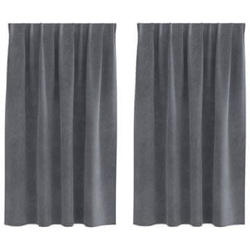 Vidaxl Zatemnitvene zavese 2 pcs Svetlo siva 140 x 140 cm Žamet