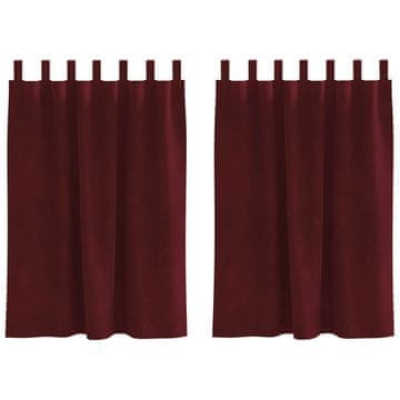 Vidaxl Zatemnitvene zavese 2 pcs Vinorodna rdeča 140 x 140 cm Žamet