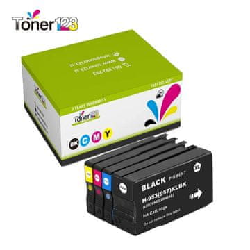 Toner123 Komplet HP 953XL / 3HZ52AE / OfficeJet Pro 7740, 8210, 8218, 8710, 8715, 8720, 8725, 8730, 8740 kompatibilne kartuše (4) - črna XL, cyan XL, magenta XL, rumena XL
