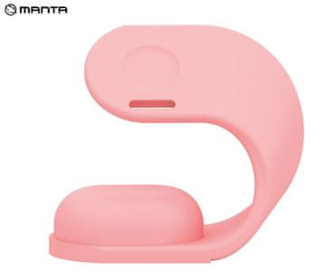 Manta STELIO JUNIOR polnilno stojalo za pametno uro, za model Stelio Junior 4G / Stelio Junior Pro AI 4G, roza (Powder Pink)