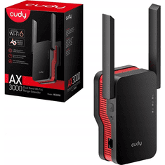 Cudy WiFi razširjevalnik AX3000 WiFi 6 Mesh Repeater, črn