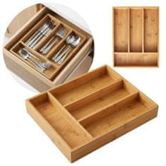 sarcia.eu Bambusov organizator za jedilni pribor 34×25×4,5 cm za predale, 4 predeli